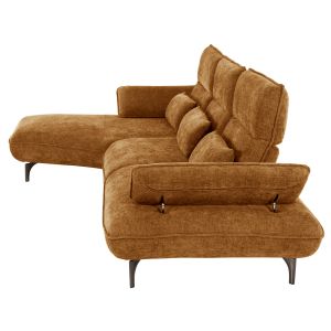 Corner (left) sofa bed Convert brick red fabric 283x188x100hcm, 02l, Hm3268