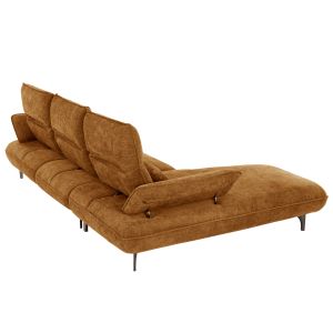 Corner (left) sofa bed Convert brick red fabric 283x188x100hcm, 02l, Hm3268