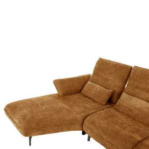 Corner (left) sofa bed Convert brick red fabric 283x188x100hcm, 02l, Hm3268