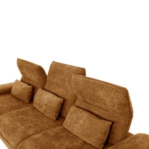Corner (left) sofa bed Convert brick red fabric 283x188x100hcm, 02l, Hm3268