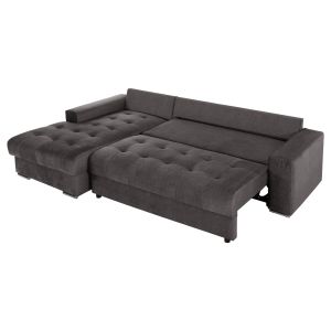 Corner (left) sofa bed with storage space Clancy Hm3281,02l anthracite fabric 308x181x92hcm