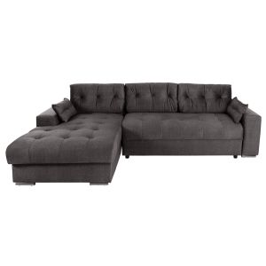 Corner (left) sofa bed with storage space Clancy Hm3281,02l anthracite fabric 308x181x92hcm