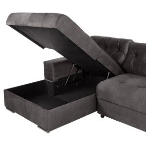 Corner (left) sofa bed with storage space Clancy Hm3281,02l anthracite fabric 308x181x92hcm