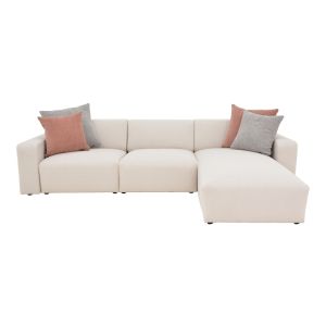Corner double-sided sofa Manimy cream-colored fabric 285x186x95cm