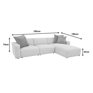 Corner double-sided sofa Manimy cream-colored fabric 285x186x95cm