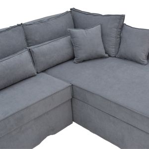 Corner double-sided sofa Venzie gray fabric 283x214x83cm