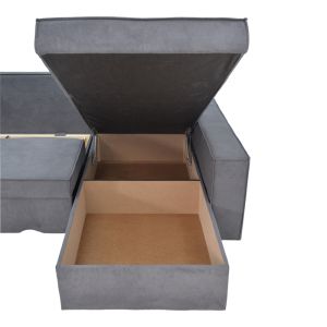 Corner double-sided sofa Venzie gray fabric 283x214x83cm