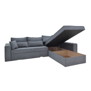 Corner double-sided sofa Venzie gray fabric 283x214x83cm