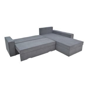 Corner double-sided sofa Venzie gray fabric 283x214x83cm