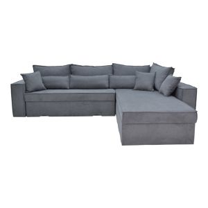 Corner double-sided sofa Venzie gray fabric 283x214x83cm
