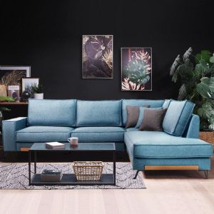 Corner sofa Phoenix right light blue 280x220x95