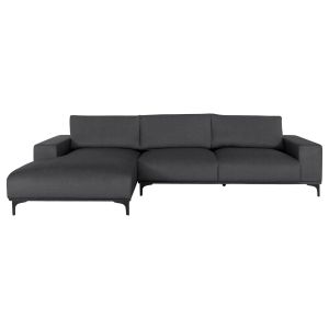 Corner sofa (left) Noa fabric anthracite 288x90-157x67-80hcm, 02l, Hm3278