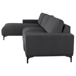 Corner sofa (left) Noa fabric anthracite 288x90-157x67-80hcm, 02l, Hm3278