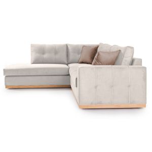 Corner sofa Boston with cream textile fabric 280x225x90cm