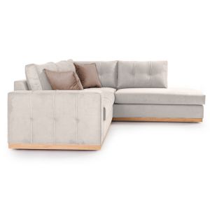 Corner sofa Boston with cream textile fabric 280x225x90cm