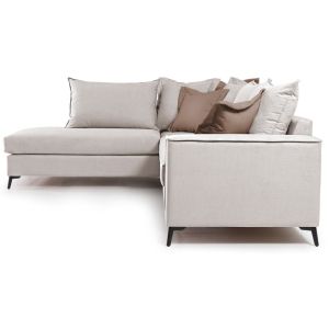Corner sofa Boston with cream textile fabric 290x235x95cm