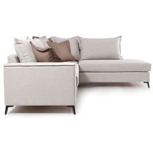 Corner sofa Boston with cream textile fabric 290x235x95cm