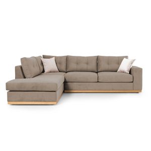 Corner sofa Boston with textile fabric, mocha color 280x225x90cm