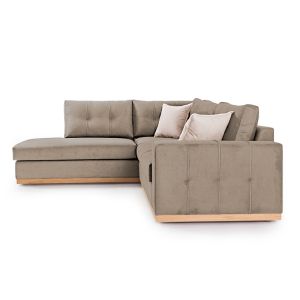 Corner sofa Boston with textile fabric, mocha color 280x225x90cm