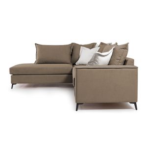 Corner sofa Boston with textile fabric, mocha color 290x235x95cm