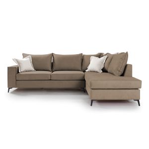 Corner sofa Boston with textile fabric, mocha color 290x235x95cm