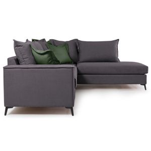 Corner sofa Boston with dark gray textile fabric 290x235x95cm