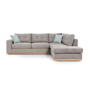 Corner sofa Boston gray textile fabric 280x225x90cm