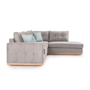 Corner sofa Boston gray textile fabric 280x225x90cm