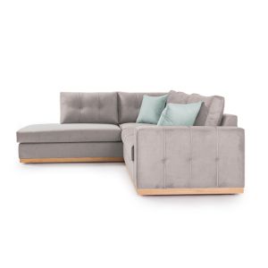 Corner sofa Boston with gray textile fabric 280x225x90cm