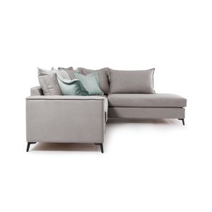 Corner sofa Boston with gray textile fabric 290x235x95cm
