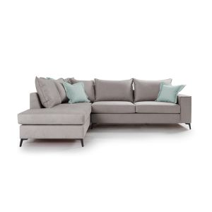 Corner sofa Boston with gray textile fabric 290x235x95cm