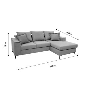 Corner sofa Fabulous reversible in mocha-cream fabric 240x165x95cm