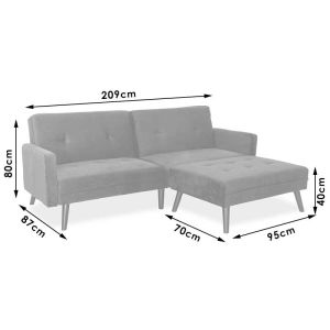 Corner sofa Livia Dream with stool yellow velvet