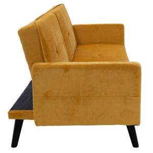 Corner sofa Livia Dream with stool yellow velvet