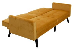 Corner sofa Livia Dream with stool yellow velvet