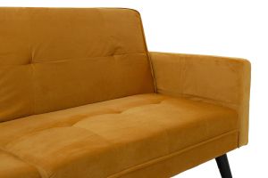 Corner sofa Livia Dream with stool yellow velvet