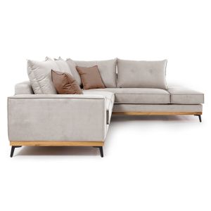 Corner sofa Luxury Ii with textile fabric, mocha color 290x235x95cm