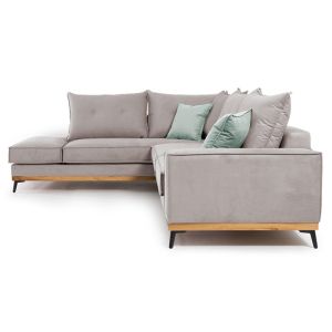 Corner sofa Luxury Ii with gray textile fabric 290x235x95cm