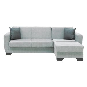 Ъглов диван New Dolce светло сиво със сиви възглавници 240x146x85см
