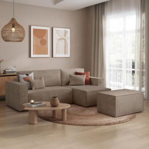Corner sofa New Isabella beige fabric 270x160x90cm