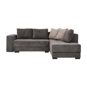 Corner sofa New Mona gray with beige pillows 250x190x88cm
