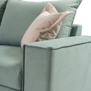 Corner sofa Romantic with light green textile fabric right corner 290x235x95cm