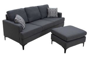 Corner sofa Slim dark gray with two pillows