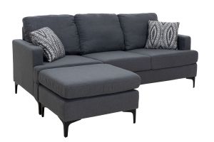 Corner sofa Slim dark gray with two pillows