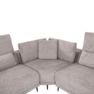 Corner sofa Symmetry beige-gray fabric anthracite legs 314x236x90-102hcm Hm3269,01
