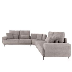 Corner sofa Symmetry beige-gray fabric anthracite legs 314x236x90-102hcm Hm3269,01