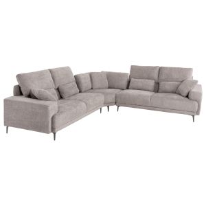 Corner sofa Symmetry beige-gray fabric anthracite legs 314x236x90-102hcm Hm3269,01