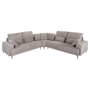 Corner sofa Symmetry beige-gray fabric anthracite legs 314x236x90-102hcm Hm3269,01