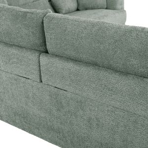 Corner sofa Symmetry mint color - anthracite legs 314x236x90-102hcm Hm3269