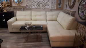 Corner sofa Alexi genuine leather with sleep function